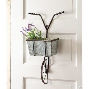 Bicycle Basket Wall Planter Front Door Decor